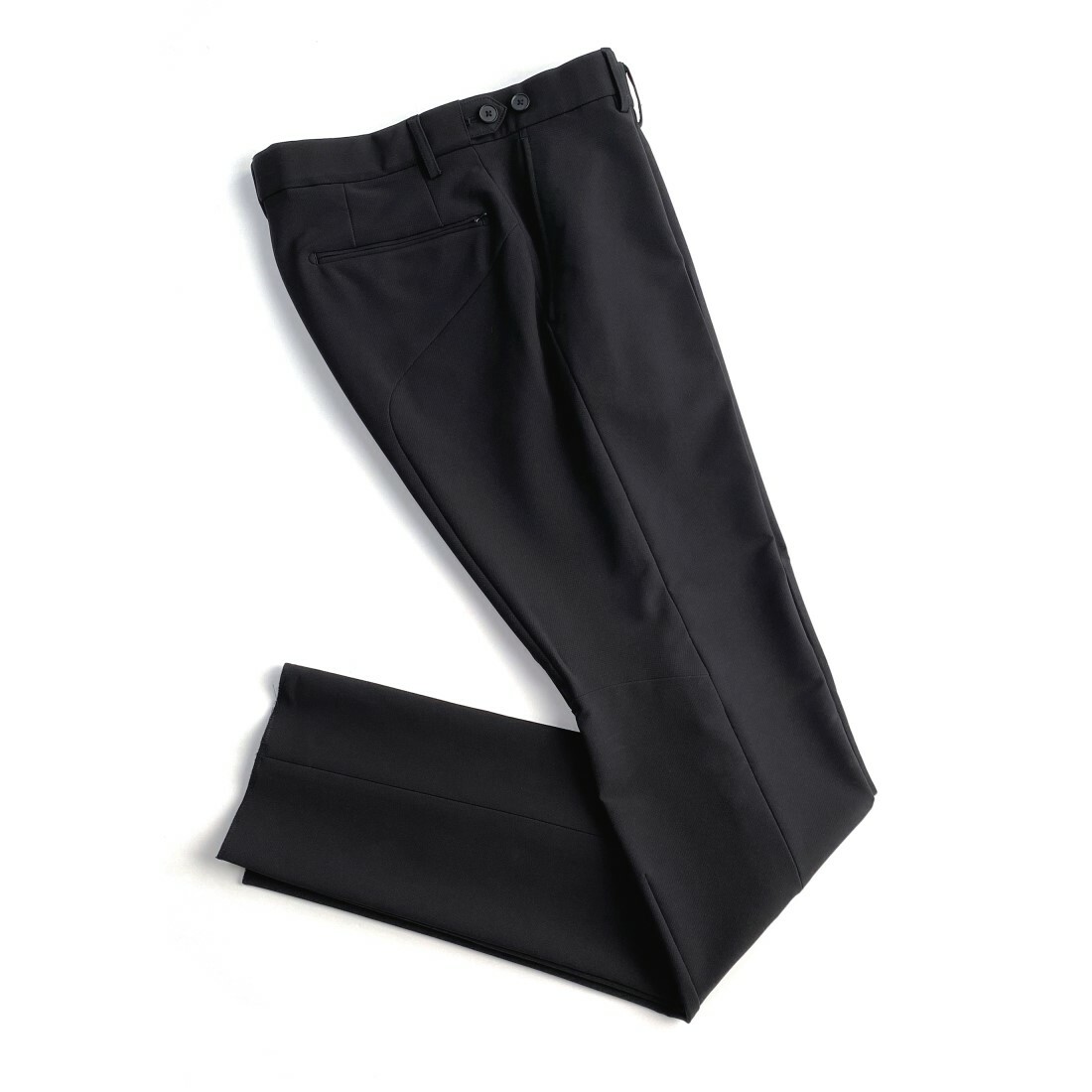 DESCENTE【デサント】ストレッチスーツ立体裁断撥水加工黒ブラック織柄総裏仕立て