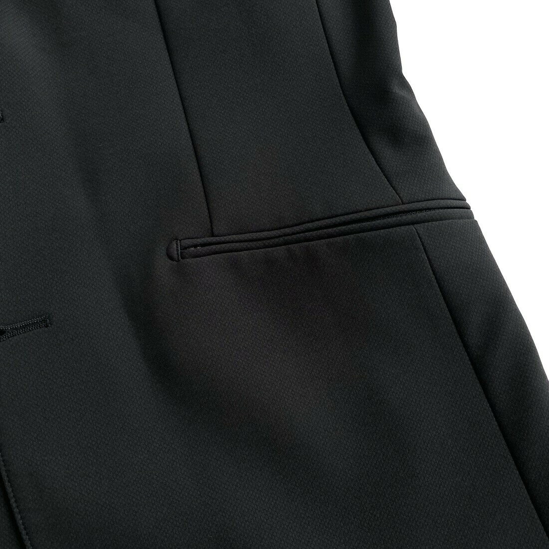 DESCENTE【デサント】ストレッチスーツ立体裁断撥水加工黒ブラック織柄総裏仕立て
