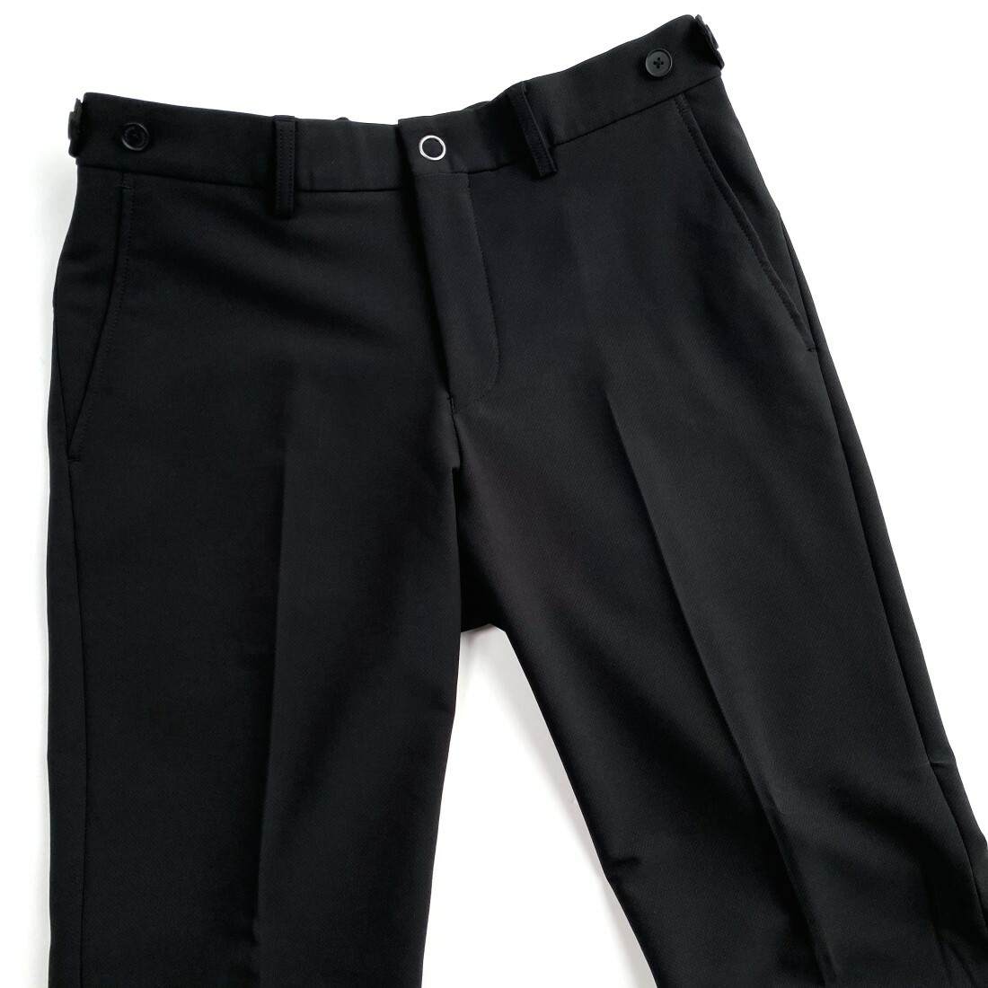 DESCENTE【デサント】ストレッチスーツ立体裁断撥水加工黒ブラック織柄総裏仕立て