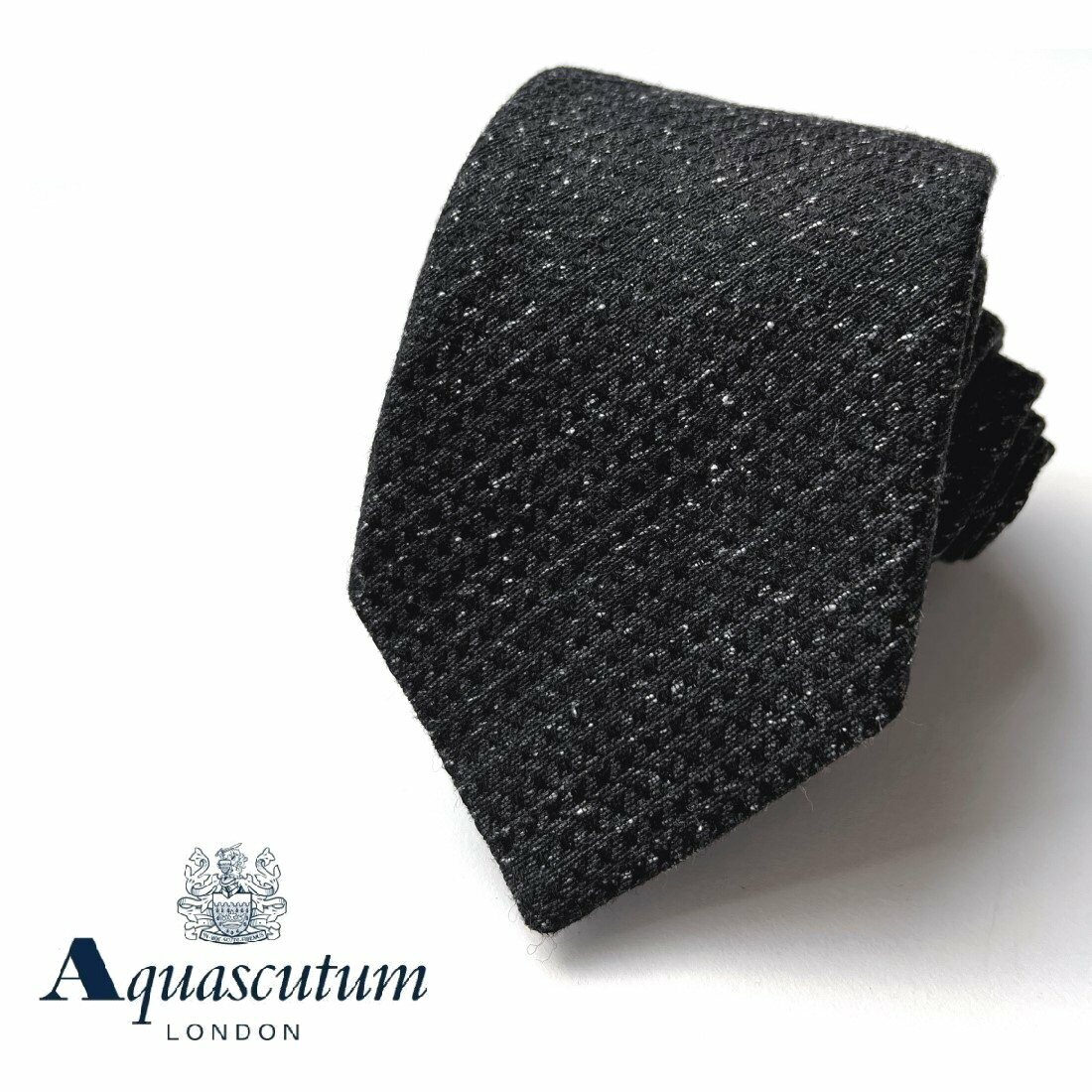 アクアスキュータム ネクタイ Aquascutum【アクアスキュータム】イタリア製ネップメランジネクタイダークグレー系