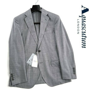 Aquascutum【アクアスキュータム】REDA【レダ】日本製（イタリア製生地使用）ウォッシャブルジャケットAQUASCUTUM TEC.3ライトグレー　背抜き仕立て