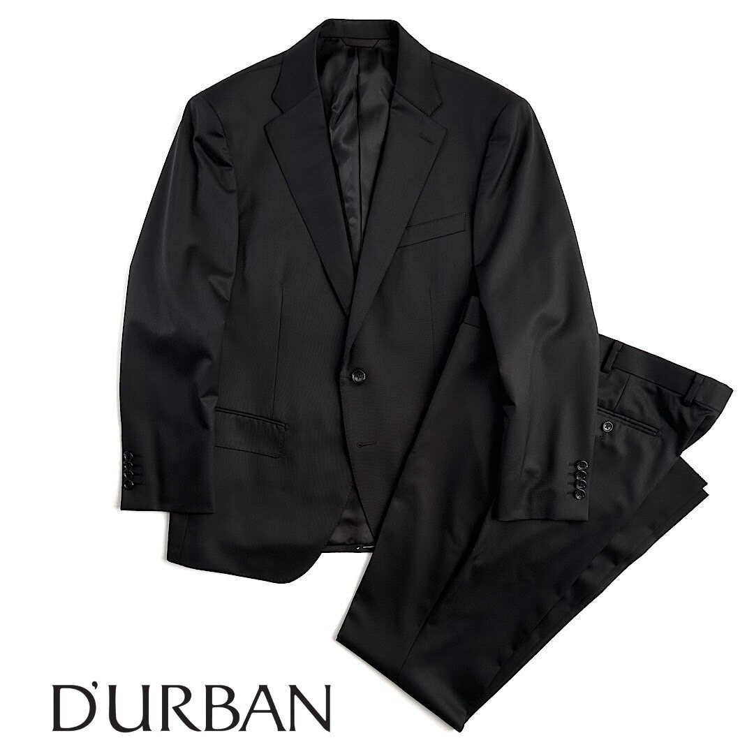 D'URBAN ombrare【ダーバンオンブラーレ】定価83,600円(税込)日本製(MADE IN JAPAN)黒無地ウールスーツ ブラック秋冬 総裏仕立てBB4・BB7サイズ