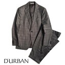 D 039 URBAN【ダーバン】定価132,000円（税込）日本製（MADE IN JAPAN）ウィンドペンウールスーツブラウンベージュ 秋冬 総裏仕立てA6 A7サイズ