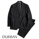 ダーバン D'URBAN【ダーバン】定価75,900円（税込）日本製（MADE IN JAPAN）シャドーチェックウールスーツ春夏 背抜き仕立て黒 ブラック AB4サイズ