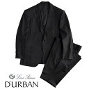 ダーバン D'URBAN【ダーバン】LoroPiana【ロロピアーナ】定価137,500円（税込）日本製（イタリア製生地使用）～TASMANIAN～ストライプウールスーツ 黒 ブラック春夏秋 背抜き仕立て AB3サイズ