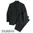 ダーバン D'URBAN【ダーバン】定価126,500円（税込）日本製 シルク混ウールスーツチェック ダークグレー春夏 背抜き仕立て A4サイズ