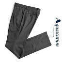 Aquascutum【アクアスキュータム】日本製 ウールスラックスドレスパンツ トロピカルウール春夏 グレー ウエスト79cm