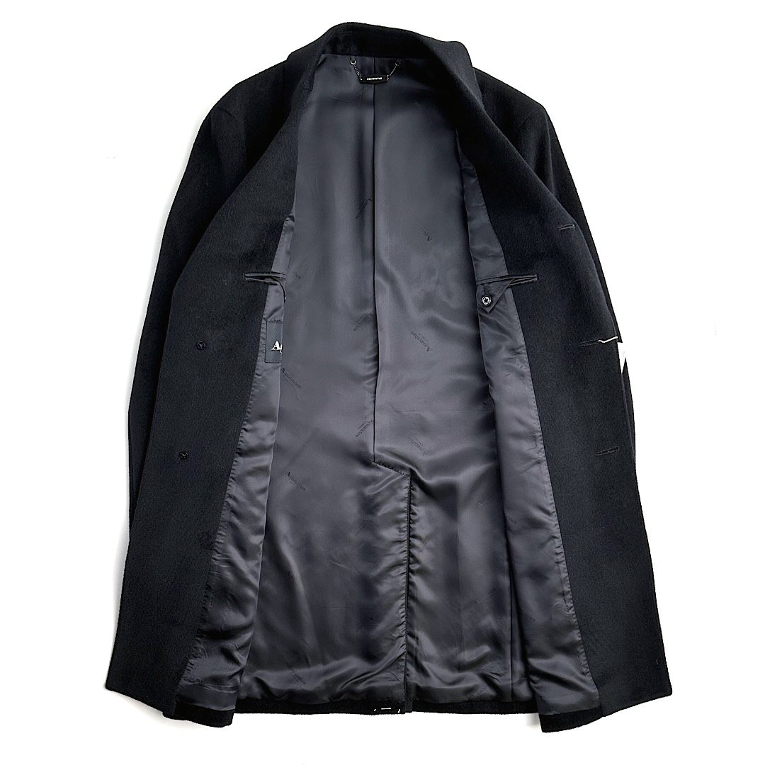 Aquascutum【アクアスキュータム】定価176,000円（税込）日本製 チェスターコートヘリンボーン ネイビー34・38・40サイズ