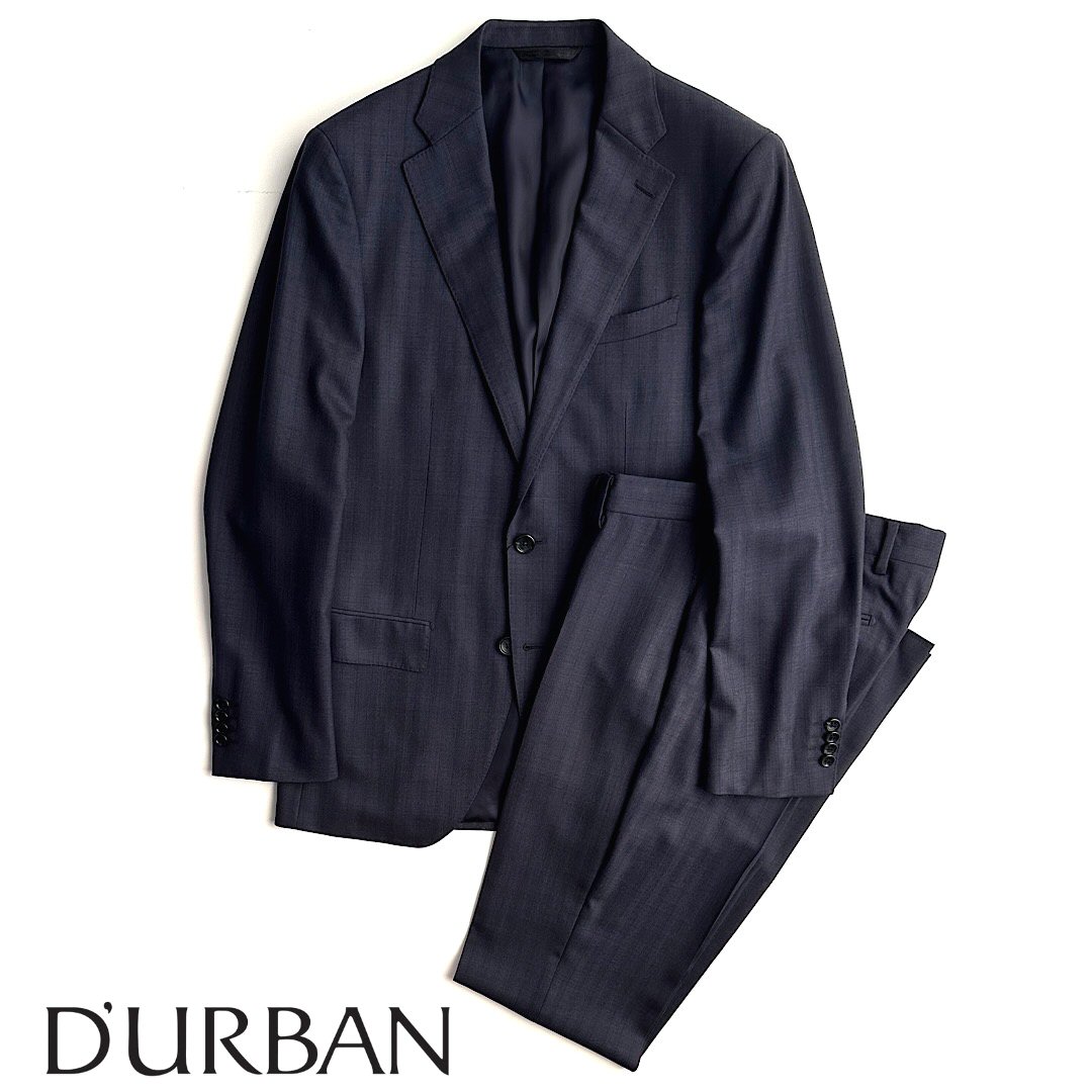 D'URBAN【ダーバン】定価88,000円(税込)日本製 カラーオルタネイトストライプスーツr.a.s.o 秋冬 ネイビー×パープル Y7サイズ
