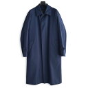 ≪サンプル品≫D'URBAN【ダーバン】定価176,000円(税込)日本製 ステンカラーコート ブルーネイビーベルテッドコート ロングコート メンズベルト付き 取り外し可能ライナー付き比翼仕立て 高級 ブランド Lサイズ
