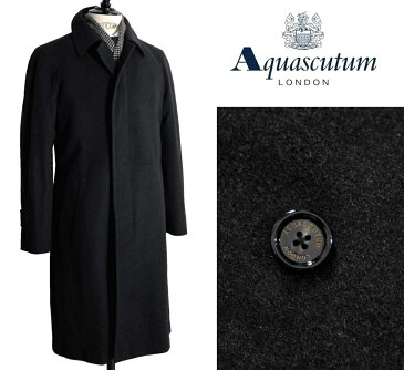 Aquascutum【アクアスキュータム】定価330,000円（税込）◆40％OFF◆日本製カシミヤ100％ステンカラーコートダークグレー