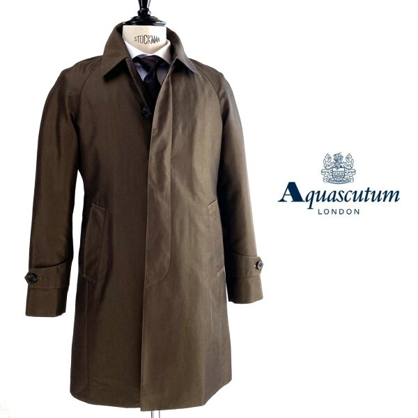 Aquascutum アクアスキュータム 日本製SHEERWATER脱着 カシミヤ混ウールライナー付きバルカラーコートステンカラ