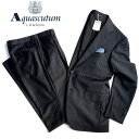 アクアスキュータム 洋服 メンズ Aquascutum【アクアスキュータム】日本製Prime Line〜最高級ライン〜ストライプウールスーツダークグレー背抜き仕立て