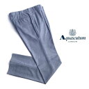 アクアスキュータム 洋服 メンズ Aquascutum【アクアスキュータム】日本製シャークスキンドレスパンツウールスラックス撥水加工　ライトブルー系