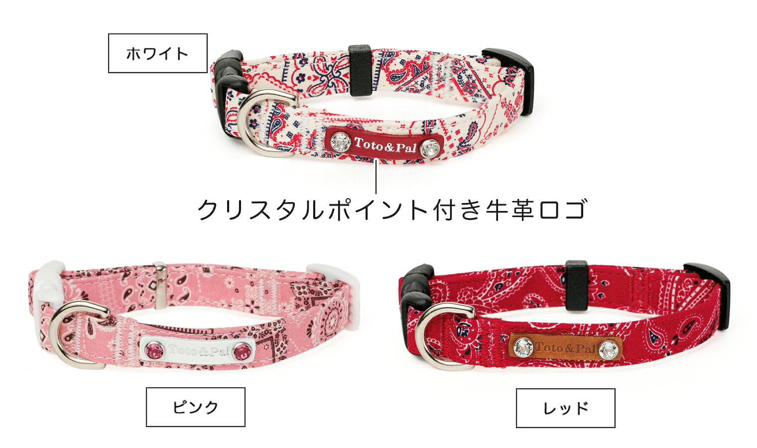 Toto&Palのハレルヤ カラー 20mm幅　（首まわりサイズ 30～50cm）｜アングル2