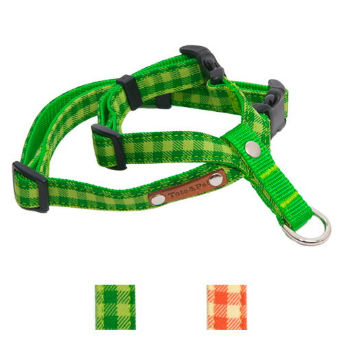 カラフルチェック 首入れハーネス 25mm幅