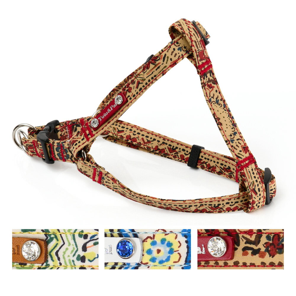 エスニック 足入れハーネス 10mm幅　（首まわり：29〜35cm　胴まわり：30〜40cm）