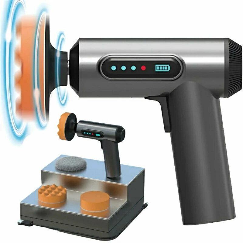 ポリッシャー ミニ電動ポリッシャー 75mm ダブルアクションポリッシャー 7.4V 2000mAh*2 充電式ポリッシャー USB 大直径バフ 研磨 軽量 車用 車磨き 家庭用 初心者でもつかいやすい ポリッシングスポンジ 傷消し キズ消し 艶出し