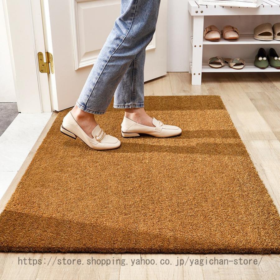 Rakuten - ココヤシ 玄関マット 泥落としマット 屋外 天然素材 滑りにくい おしゃれ エントランス ベランダ 新築祝い 空間に馴染む ドア 60*90cm 耐久性 水はけ
