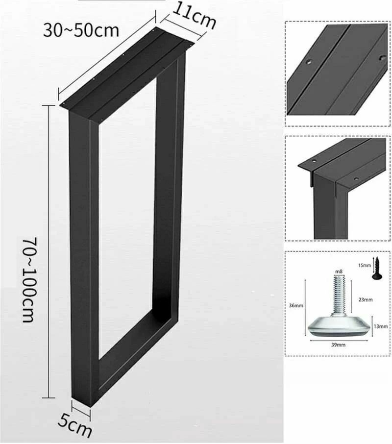乐天商城 - テーブル 脚 パーツ DIY テーブル脚 2本セット高さ70cm アイアン脚 黒 ブラック 鉄脚 スチール脚 取り替え脚自作 リメイク かんたん ダイニングテーブル デスク ワークデスク テーブル用 アジャスター付き