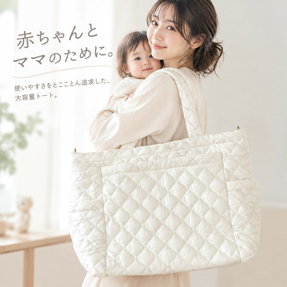 マザーズバッグ トート ショルダー キルティング ショルダーバッグ トートバッグ マザーズバッグ 丈夫 軽い 肩掛け レディース 大人 軽量 おしゃれ 韓国 おでかけ ママバッグ 2way マルチトート 大容量 自立 シンプル