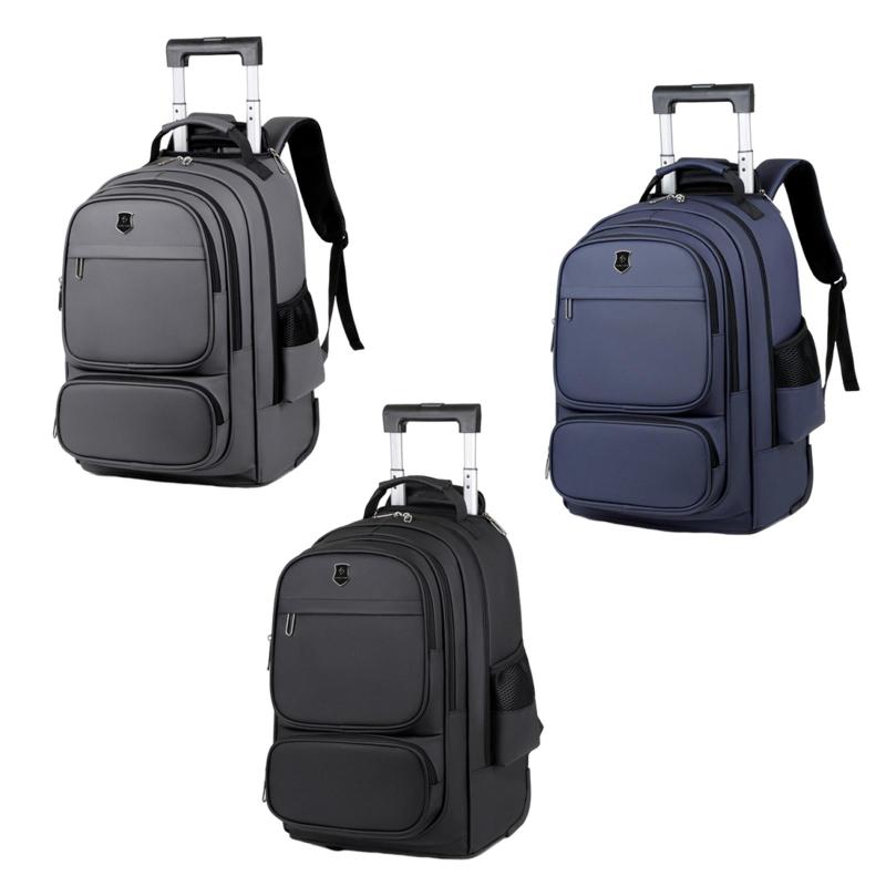 Rakuten - 【送料無料】車輪付き トラベルバックパック 大容量 キャリーリュック 車輪付きバックパック 多機能 軽量 旅行用 キャリーバッグ ビジネス用 カジュアルバッグ スクールバッグ 通学 通勤 旅行 メンズ レディース ローリングバックパック 出張用 多用途