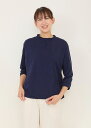 スラブコットン セミタートル 7分袖Tシャツ