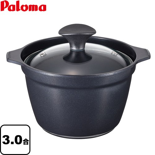 [PRN-32] 自動炊飯機能付コンロ対応 炊飯鍋 パロマ ビルトインコンロ部材 厚釜 1〜3合炊き コンパクトタイプ おかゆ水位線付 【送料無料】のサムネイル