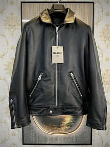 \29日15時まで30%OFFクーポン/ライダースジャケット EU製 UABONI Paris ユアボニ パリ発 最上級羊革 シープスキン ムートン シングルライダース レザージャケット 革ジャン アウター MA-1 バイク メンズ