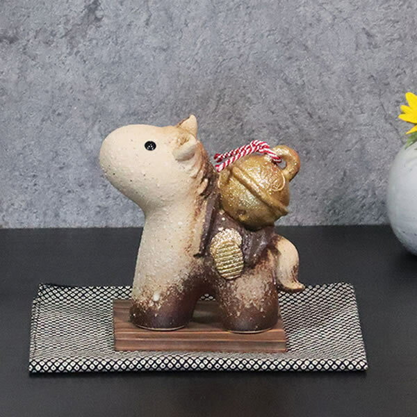 干支置物 信楽焼馬 干支 干支おきもの 信楽 午 しがらきやき干支 陶器干支 陶器うま 来年 えと 干支陶器 午 来年えと 令和八年 馬 ウマ et-819