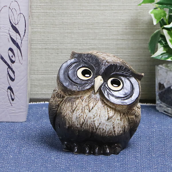 【38時間限定15%OFFクーポン配布中】ふくろう 信楽焼 梟 ふくろう置物 陶器フクロウ 信楽焼き