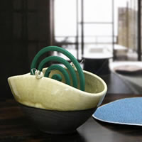 蚊取り線香立て！信楽焼きビードロ蚊...