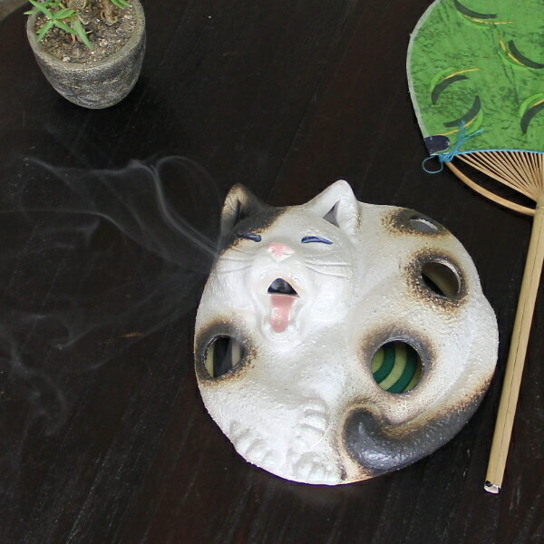 信楽焼ねこ蚊遣り！陶器蚊やり器！イ...