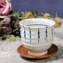 信楽焼 湯呑み 260ml(満水時) 陶器 おしゃれ 保温 かわいい 和食器 日本製 汲出し カップ 食器 茶器 やきもの コップ 焼き物 器 更紗(青)湯呑 w413-01