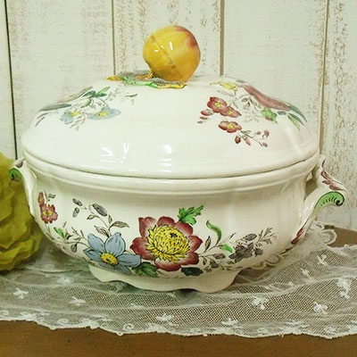 アンティーク チュリーン 蓋つきボウル コープランド・スポード ヴィンテージ 食器 陶磁器 キッチン雑貨 テーブルウェア キャセロールのサムネイル