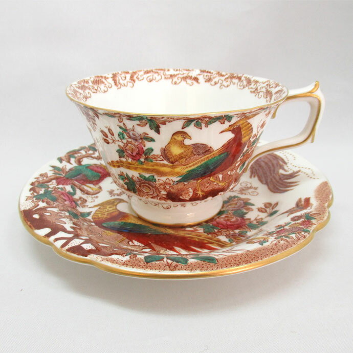 アンティーク ティーカップ&ソーサー Royal Crown Derby ロイヤルクラウンダービー Olde Avesbury 1952-1954年頃 ヴィンテージ 食器 陶磁器 キッチン雑貨 テーブルウェア