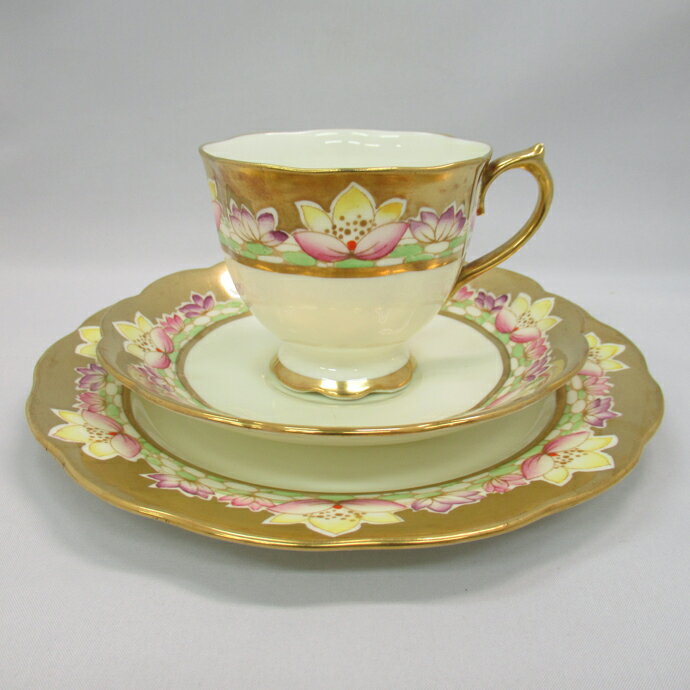 アンティーク トリオ ティーカップ&ソーサー Royal Albert ロイヤルアルバート 1927-1935年頃 ヴィンテージ 食器 陶磁器 キッチン雑貨 テーブルウェア ティ—セット 茶器