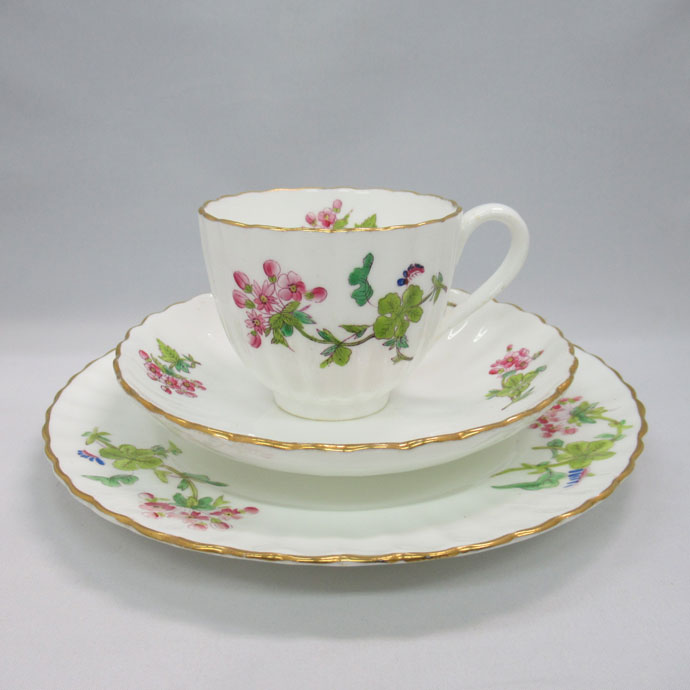 アンティーク トリオ カップ&ソーサー coalport コールポート 1890-1920年頃 ヴィンテージ 食器 陶磁器 キッチン雑貨 テーブルウェア ティ—セット 茶器