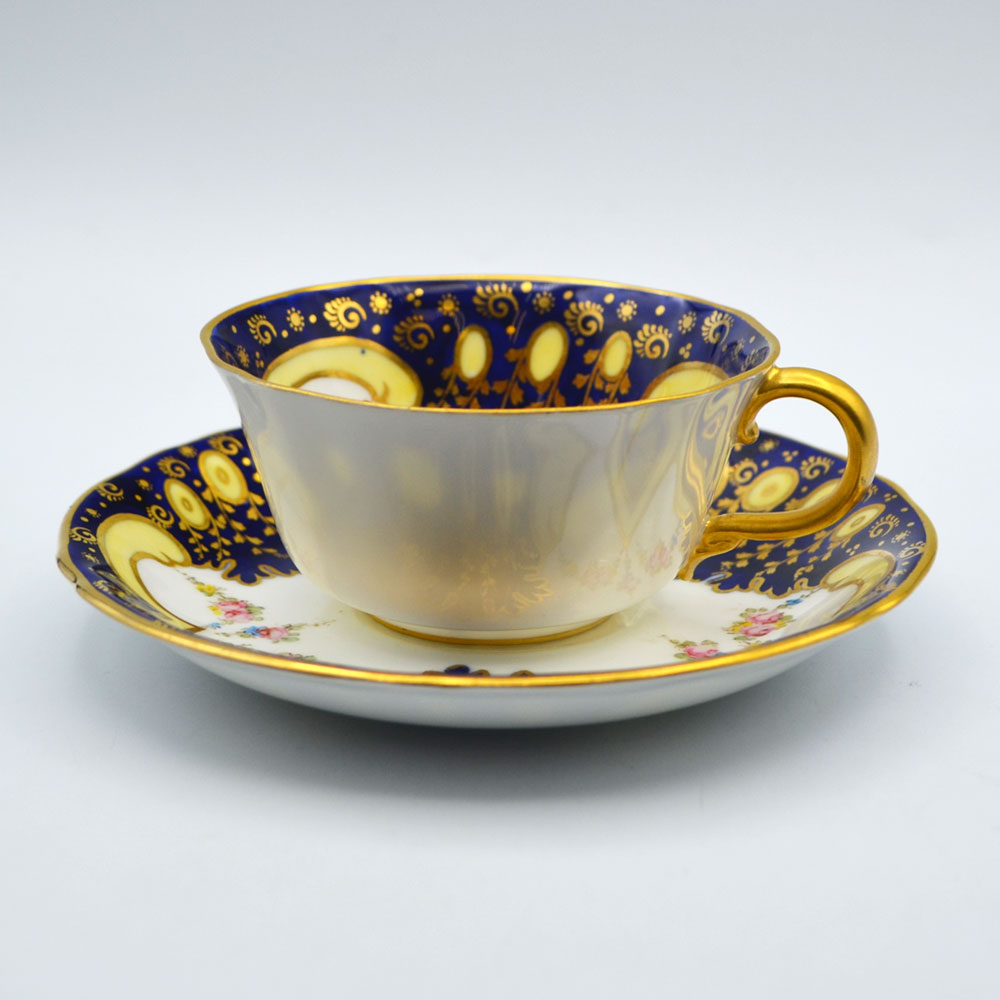 【訳あり】 アンティーク ティーカップ&ソーサー Royal Crown Derby ロイヤルクラウンダービー 1902年頃 ヴィンテージ 食器 陶磁器 キッチン雑貨 テーブルウェア ティーセット 茶器