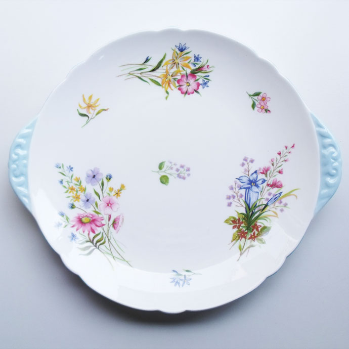 ヴィンテージ 食器 陶磁器 キッチン雑貨 テーブルウェア 大皿 ボタニカル 花柄 アンティーク プレート シェリー Shelley ワイルドフラワー Wild Flowers イギリス 1940-1966年頃