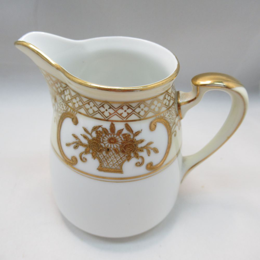 アンティーク食器 オールドノリタケ ミルクジャグ（クリーマー） 1906-25年頃 ハンドペイント（手描き） 金盛 英国出用製作