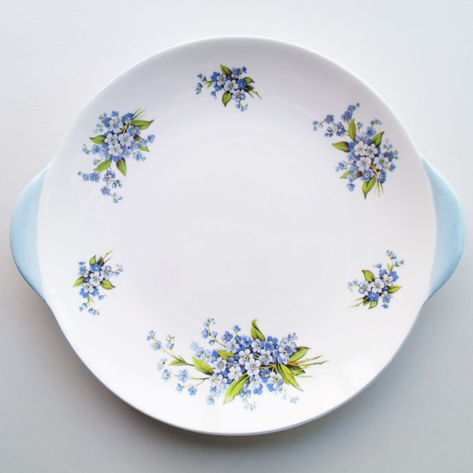 ヴィンテージ 食器 陶磁器 キッチン雑貨 テーブルウェア 大皿 ボタニカル フラワー 花柄 アンティーク プレート シェリー 勿忘草 Forget Me Not イギリス 1940-1966年頃のサムネイル