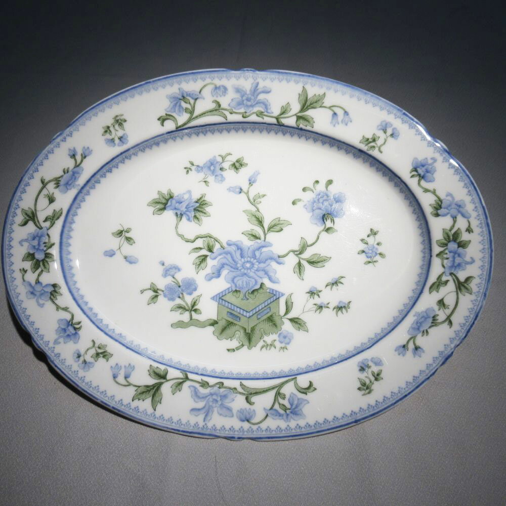 アンティーク プレート 大皿 オーバル型 Royal Worcester ロイヤルウースター シノワズリ イギリス 192..