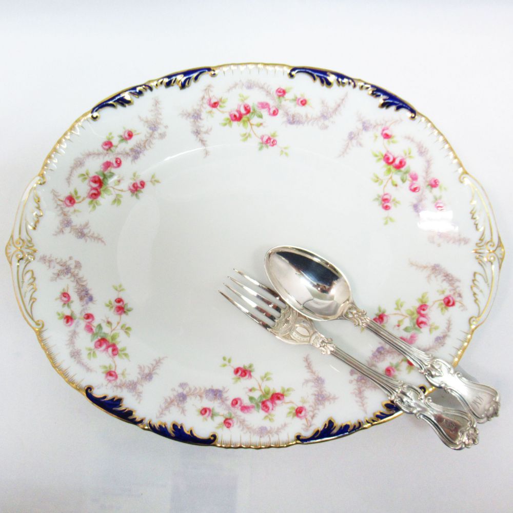アンティーク食器 コールドン 大皿・大プレート 1904-20年頃一部ハンドペイント（手描き）、美品