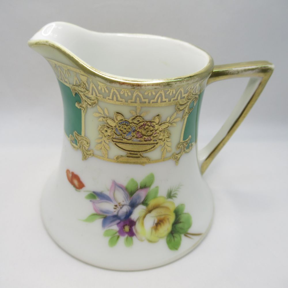 アンティーク ミルクジャグ Noritake オールドノリタケ ハンドペイント 金盛り 英国輸出用 マルキ印 1911-1941年頃 ヴィンテージ 食器 陶磁器 キッチン雑貨 テーブルウェア クリーマー