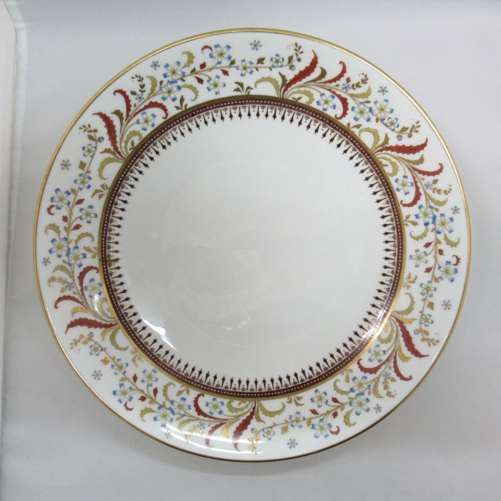 アンティーク食器 ミントン 大皿・プレート オールドミントン 1800年代中期 ほぼ全てハンドペイント（手描き） 厚めのエナメル装飾 美品