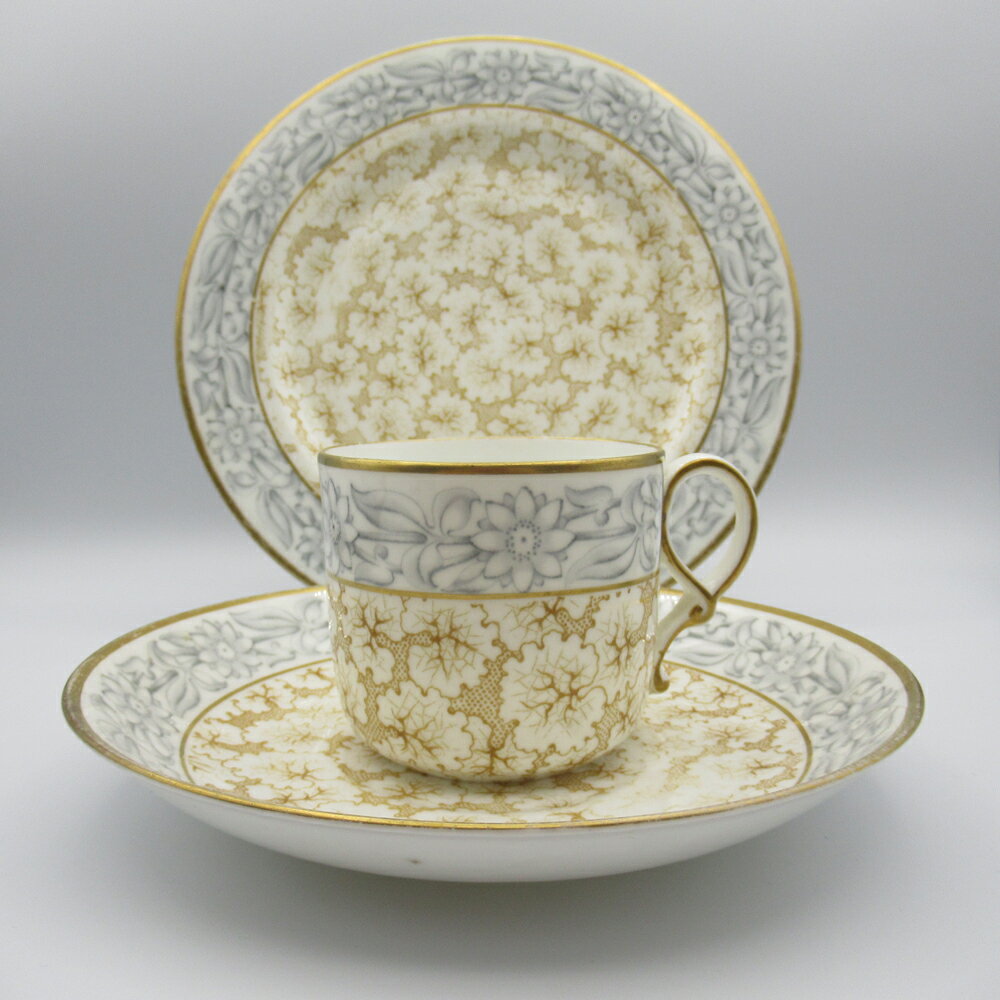 アンティーク トリオ ティーカップ&ソーサー Royal Worcester ロイヤルウースター Grainger's Worcester 1800-1902年頃 ヴィンテージ 食器 陶磁器 キッチン雑貨 テーブルウェア ティ—セット 茶器のサムネイル