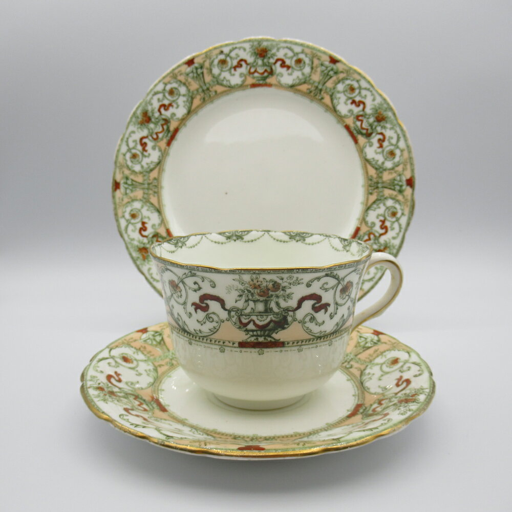 アンティーク トリオ カップ&ソーサー Royal Doulton ロイヤルドルトン Selborne 1882-1922年頃 ヴィンテージ 食器 陶磁器 キッチン雑貨 テーブルウェア 茶器