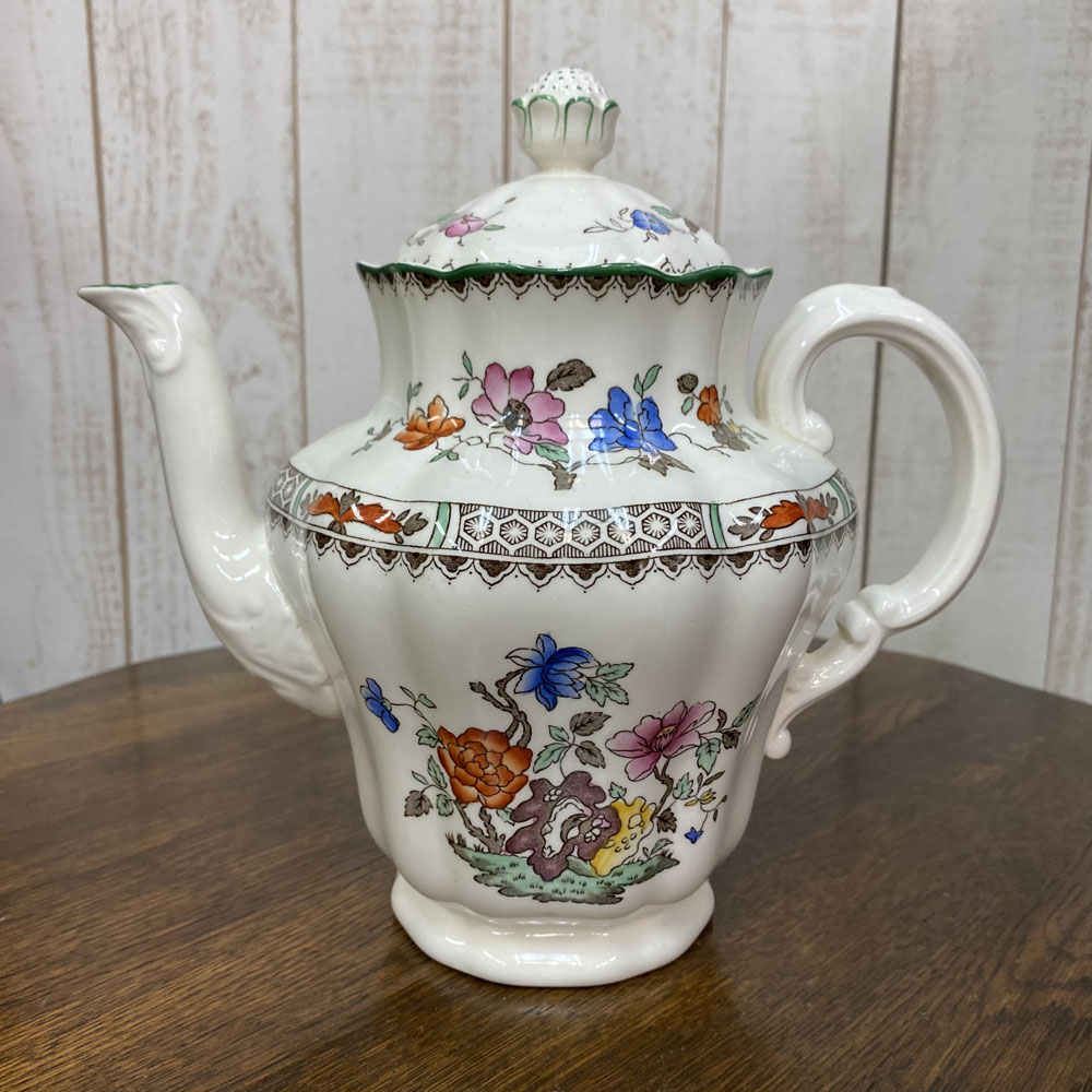 アンティーク ティーポット Copeland Spode コープランドスポード Chines Rose チャイニーズローズ 1940年-1950年 ヴィンテージ 食器 陶磁器 キッチン雑貨 テーブルウェア ティ—セット 茶器