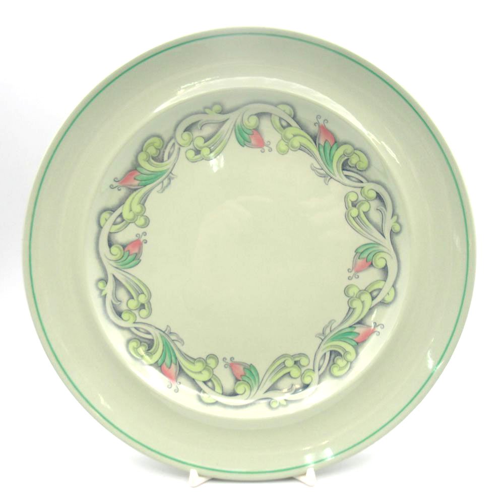 スポード ヴィンテージ トリオ ティーカップ&ソーサー Spode スポード Flemish Green フレミッシュグリーン Scroll スクロール 1949-1973年頃 アンティーク 食器 陶磁器 キッチン雑貨 テーブルウェア 中皿 丸皿